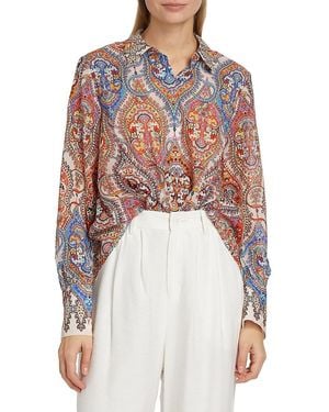 Kobi Halperin Polly Printed Cotton Blouse - White