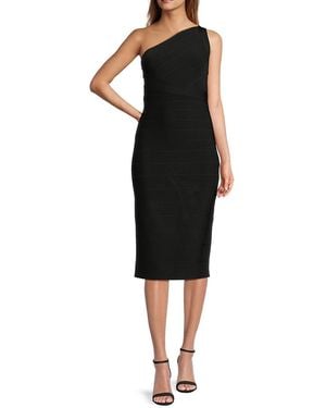 Hervé Léger Bandage Back Strap Midi Dress - Black