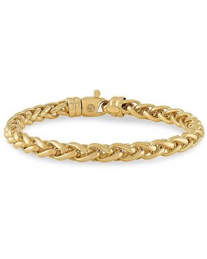 Esquire 14K Goldplated Sterling Wheat Chain Bracelet - Metallic