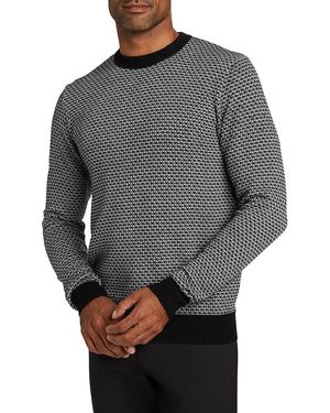 Saks Fifth Avenue Collection Mini Jacquard Crewneck Sweater - Gray