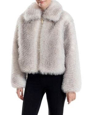 Belle Fare Two-tone Faux Fox Jacket - Grey