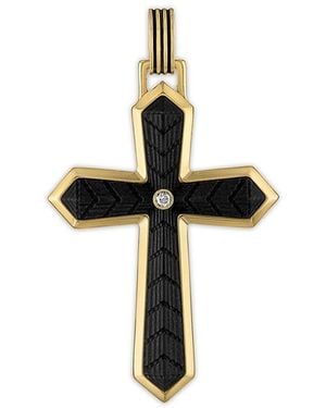 Esquire 14K Goldplated & Cubic Zirconia Cross Pendant Necklace - White