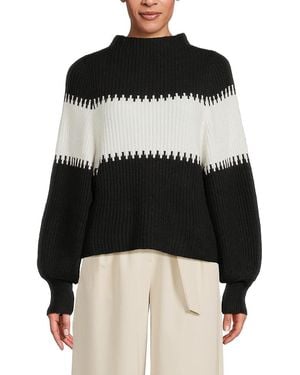 French Connection Sophia Colorblock Ribbed Jumper - Black