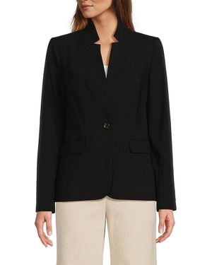 Halston Notch Lapel Blazer - Black