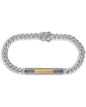 Esquire 1933 10K, Sterling & Diamond Id Bracelet - Metallic
