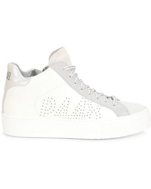 P448 Leather Mid-Top Sneakers - White