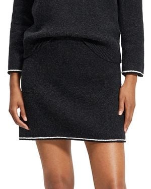 Theory Felted Tweed Miniskirt - Black