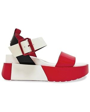 Ninety Union Wonder Sport Colorblock Wedge Sandals - Red