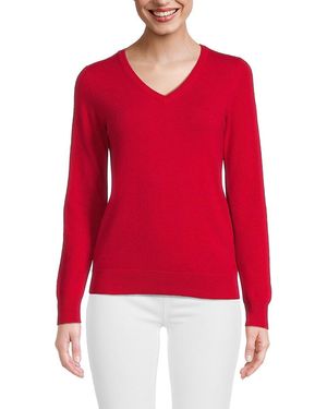 Amicale V Neck Cashmere Jumper - Red