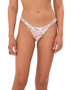 CAMILLA Floral Low-Waist Bikini Bottom - White