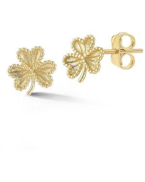 Saks Fifth Avenue 14K Clover Stud Earrings - Metallic