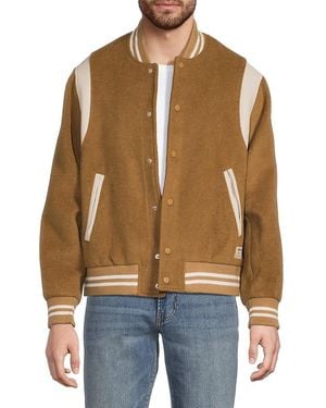 Hudson Jeans Two-Tone Wool-Blend Varsity Jacket - Blue
