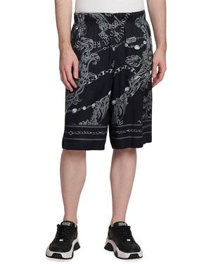 Versace Jeans Couture Baroque Print Bermuda Shorts - Black