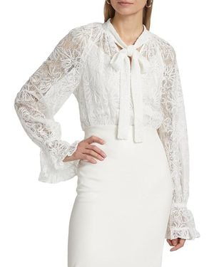 Kobi Halperin Posy Lace Tie-Neck Blouse - White