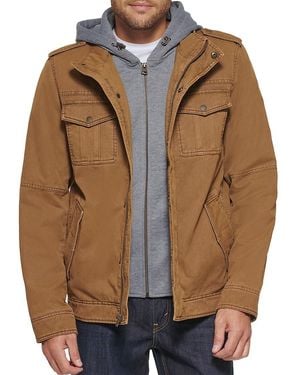 Levi's Faux Shearling Lined Bib Utility Jacket - Brown