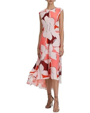 Reiss Becci Floral Sleeveless Midi-Dress - Red