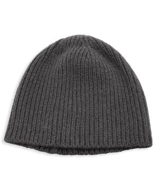 Portolano Ribbed Cashmere Beanie - Gray