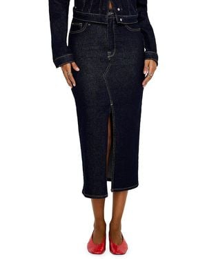 GOOD AMERICAN Stretch Denim Midi-Skirt - Blue