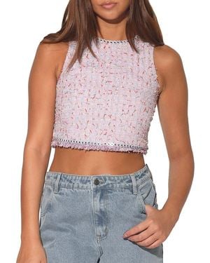 Walter Baker Giovanna Tweed Top - Grey