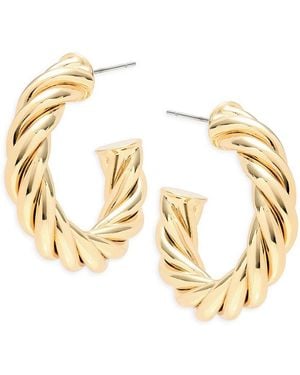 Ava & Aiden 12K Goldplated Half Hoop Earrings - Metallic