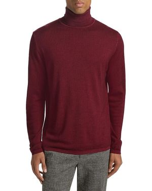 Saks Fifth Avenue Collection Vertical Ribbed Turtleneck Jumper - Red