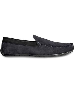 Anthony Veer Cleveland Moccasin Suede Driving Loafers - Black