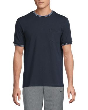 Ben Sherman Signature Cotton-Blend Ringer T-Shirt - Blue
