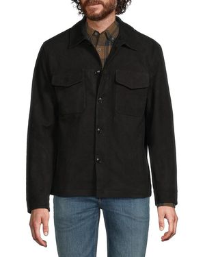 Slate & Stone Suede Shirt Jacket - Black