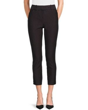Tommy Hilfiger Slim-Fit Pinstripe Rayon-Blend Pants - Black