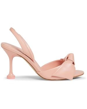 Alexandre Birman 80Mm Leather Bow Slingback Sandals - Pink