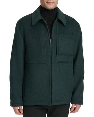 Cole Haan Heather Wool Blend Shacket - Brown