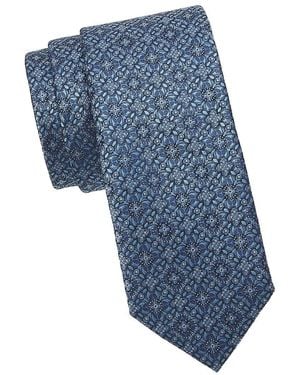 Hickey Freeman Medallion Print Tie - Purple