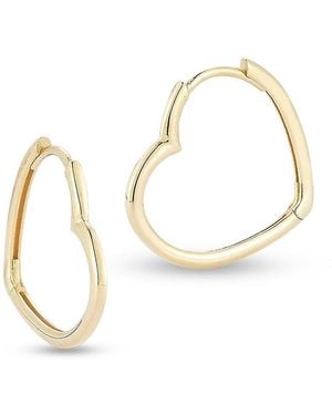 Saks Fifth Avenue 14K Heart Hoop Earrings - White