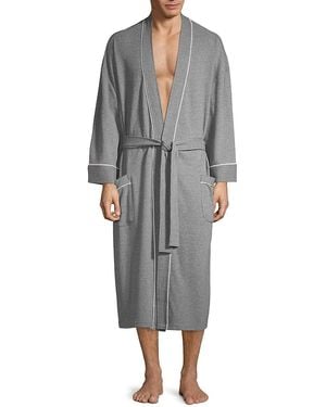 Saks Fifth Avenue Waffle Knit Robe - Grey