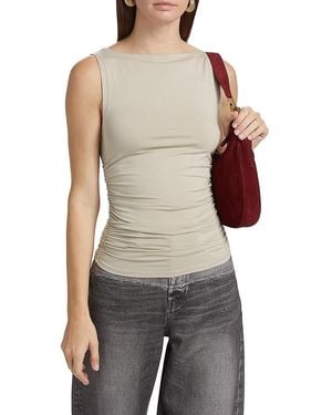 Rag & Bone Luca Ruched Sleeveless Tank Top - Grey