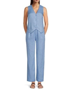 Saks Fifth Avenue 100% Linen Vest - Blue