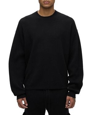 Hudson Jeans Cotton-Cashmere Crewneck Sweater - Black