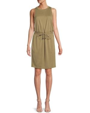 DKNY Sleeveless Tie-Waist Dress - Black