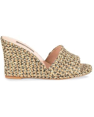 SJP by Sarah Jessica Parker Kit Raffia Wedge Mules - Natural