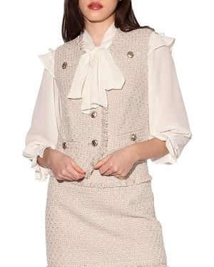 Walter Baker Dana Tweed Frayed Vest - Natural