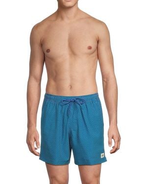 Scotch & Soda Mr. Clean Geometric Swim Trunks - Blue