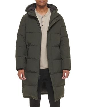 DKNY Classic Fit Quilted Parka Jacket - Grey