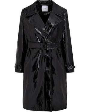 Jane Post Double-breasted Trench Coat - Black