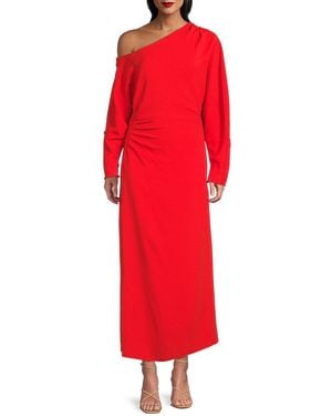 Tanya Taylor One-Shoulder Draped Jersey Midi-Dress - Red