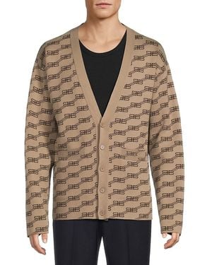 Balenciaga Monogram Logo Cardigan - Brown