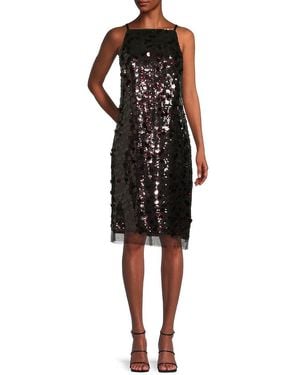 DKNY Sequin Sleeveless Dress - Black