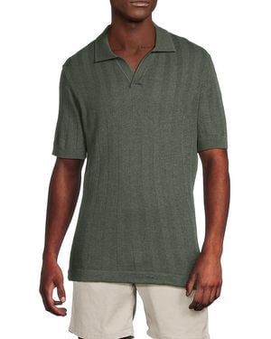 American Heritage Johnny Collar Textured Polo Shirt - Green