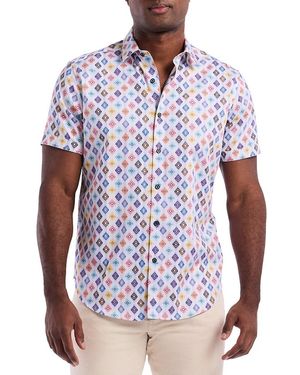 Robert Graham Peterman Geometric Cotton Shirt - White