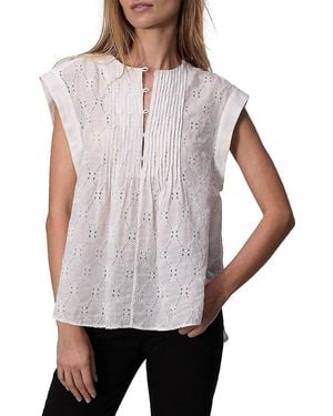 Rag & Bone Gabby Embroidered Top - White