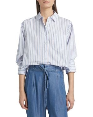 10 Crosby Derek Lam Estrella Striped Cotton Shirt - Blue